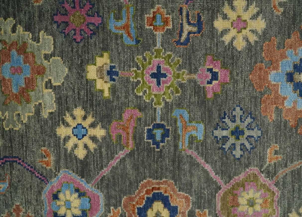 Gray and Pink 5x8, 6x9, 8x10, 9x12, 10x14 and 12x15 Wool Traditional Persian Silver Hand knotted Oushak Area Rug