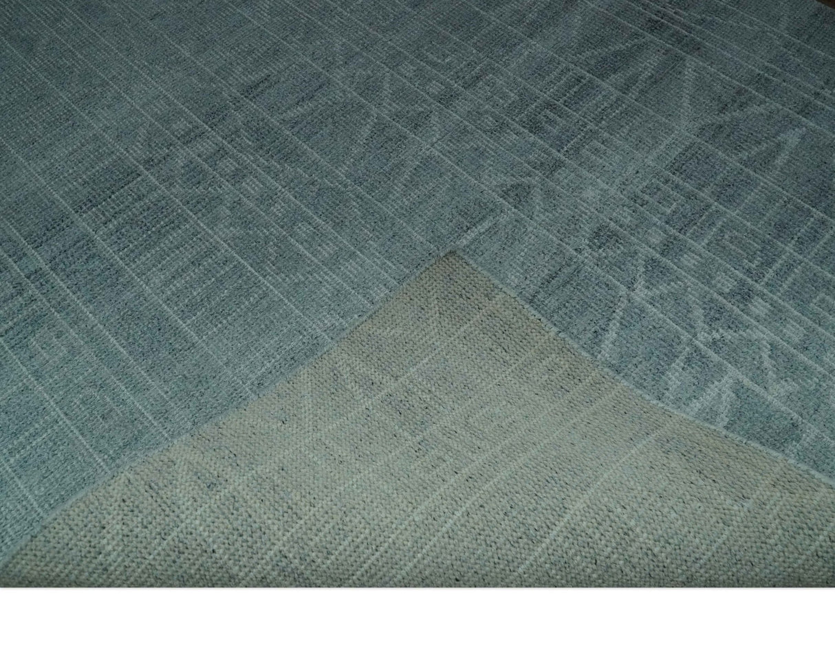 Gray and Silver 5x8 Stripes Design Hand Knotted wool and Art Silk Area Rug-Area Rug-Parc Decor