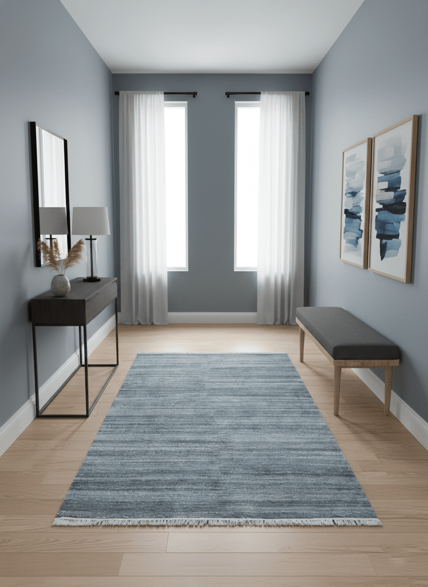 Gray, Charcoal and Silver Modern Abstract Dari 5x8 Pet yarn Area Rug