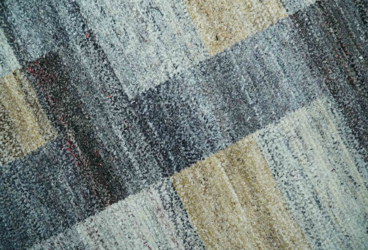 Gray, Charcoal, Ivory and Beige Modern Geometrical 5x8 Pet yarn Area Rug
