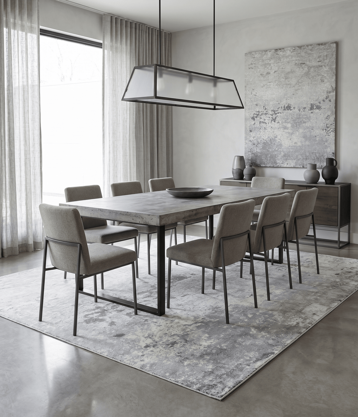 Gray Modern Abstract Design Hand Loom 8x10 Viscose Rug