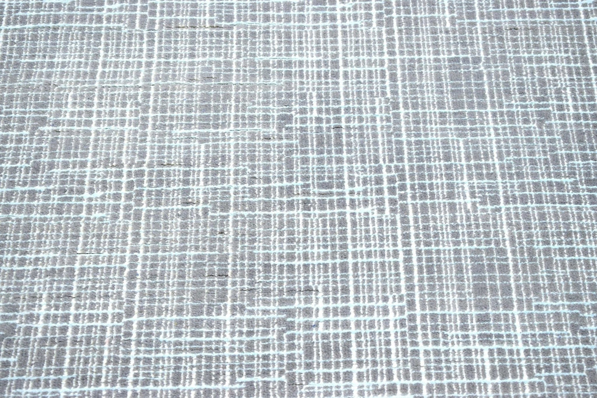 Gray Modern Abstract Design Wool And Viscose 5x8 Area Rug