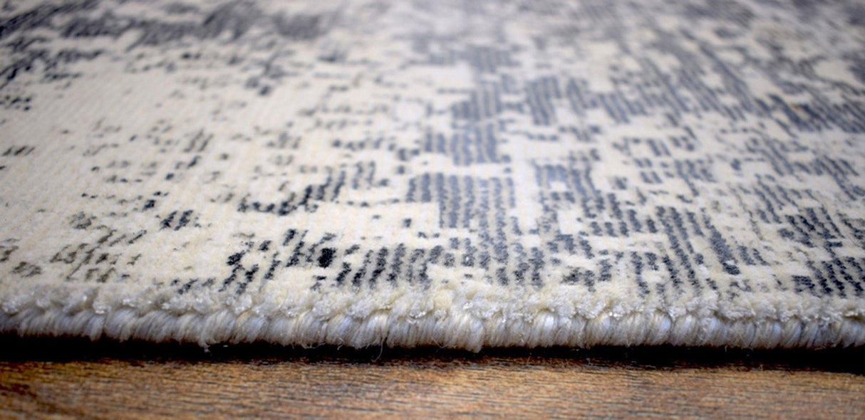 Gray Modern Abstract Wool And Viscose 8x10 Area Rug