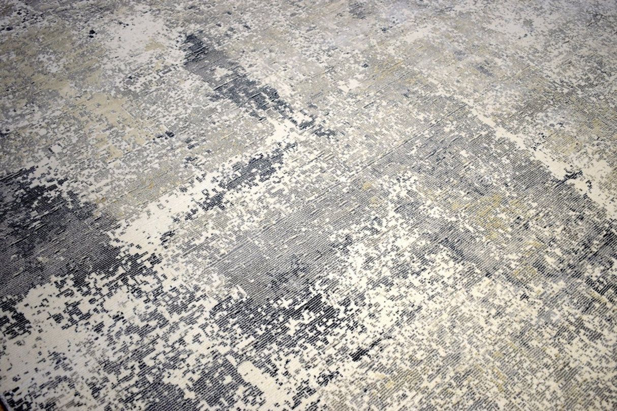 Gray Modern Abstract Wool And Viscose 8x10 Area Rug