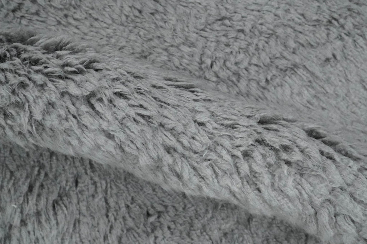 Gray Modern Solid Design Hand Woven Wool Area Rug