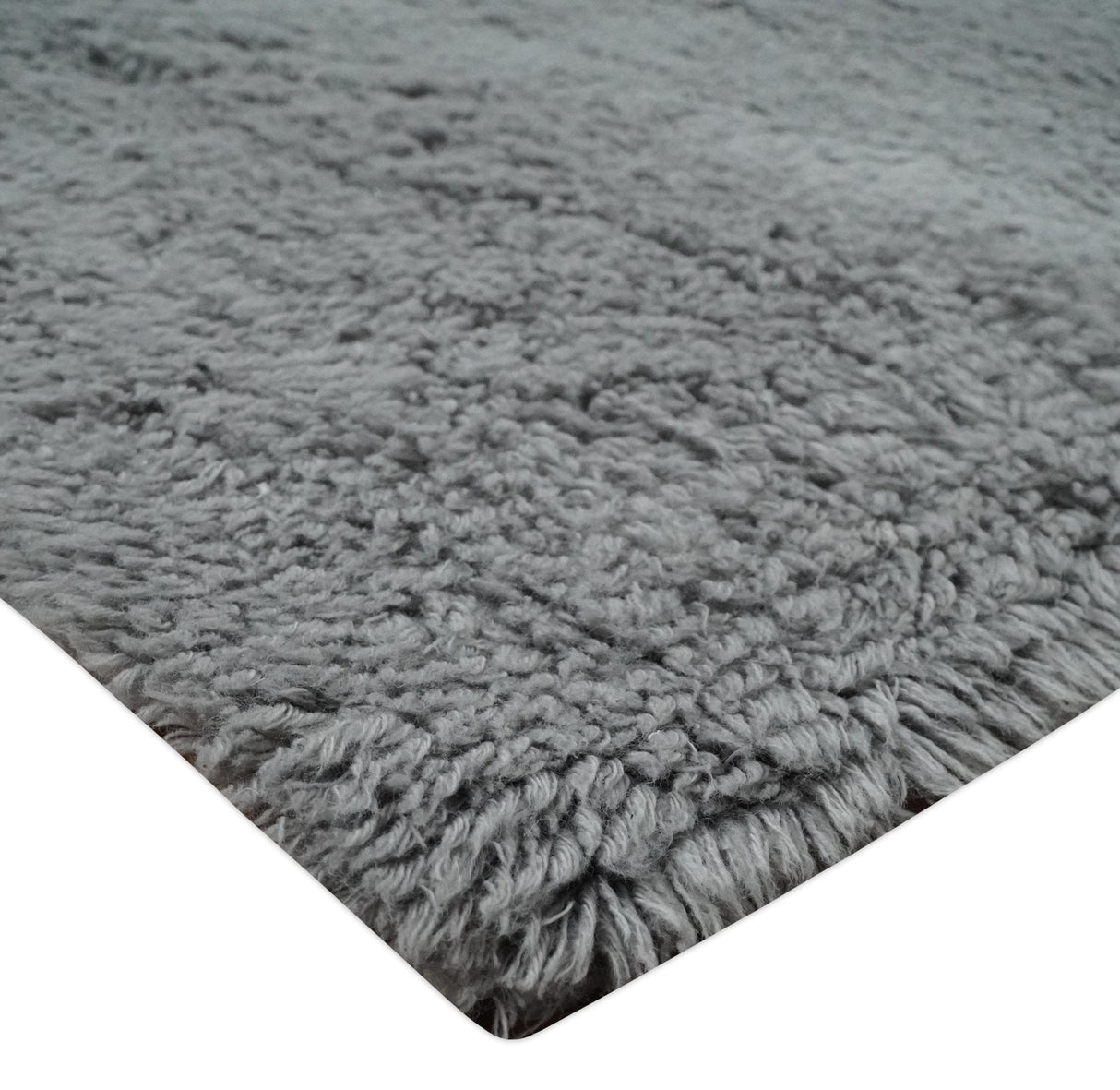 Gray Modern Solid Design Hand Woven Wool Area Rug