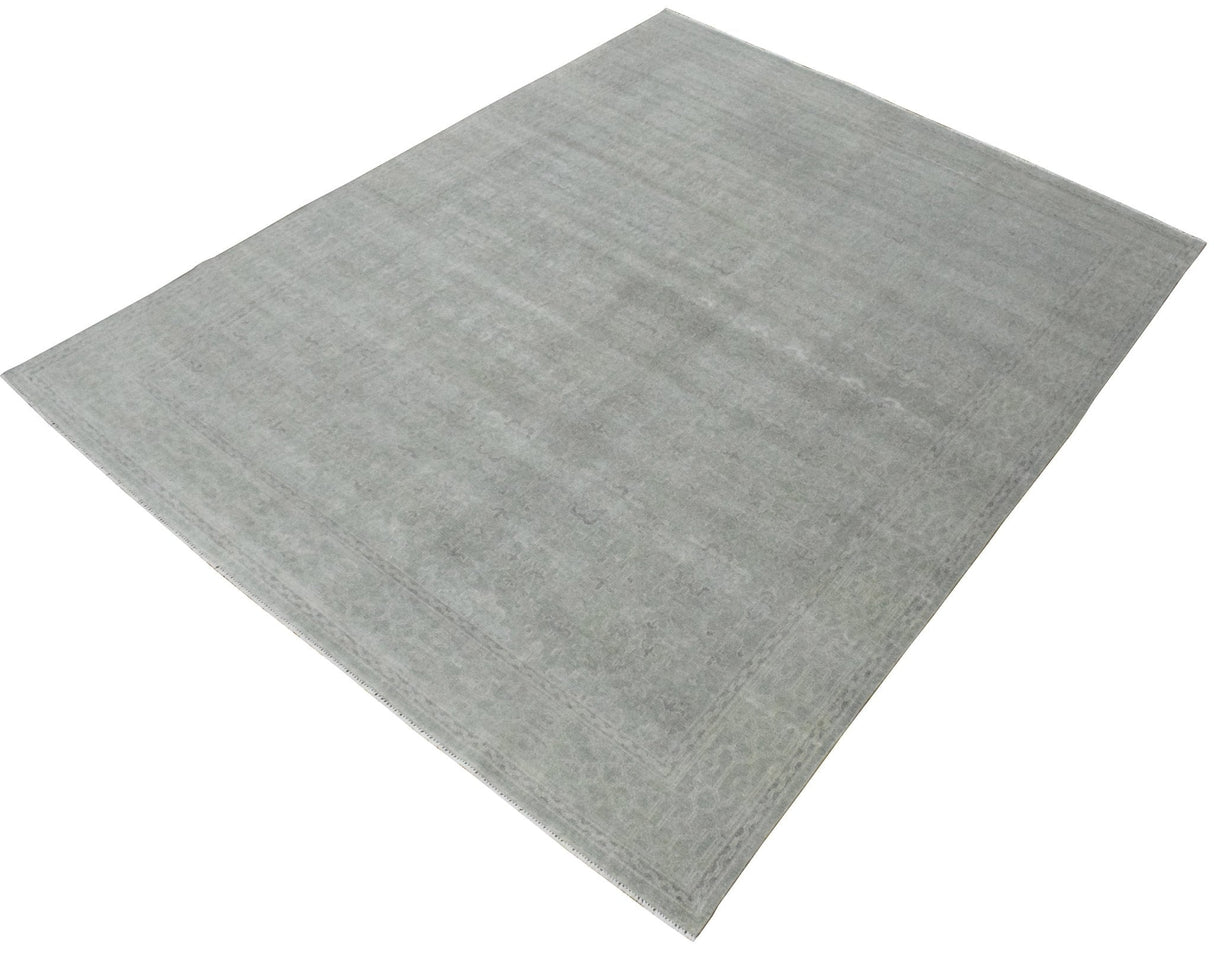 Gray Modern Style Hand Knotted Wool 8x10 Area Rug