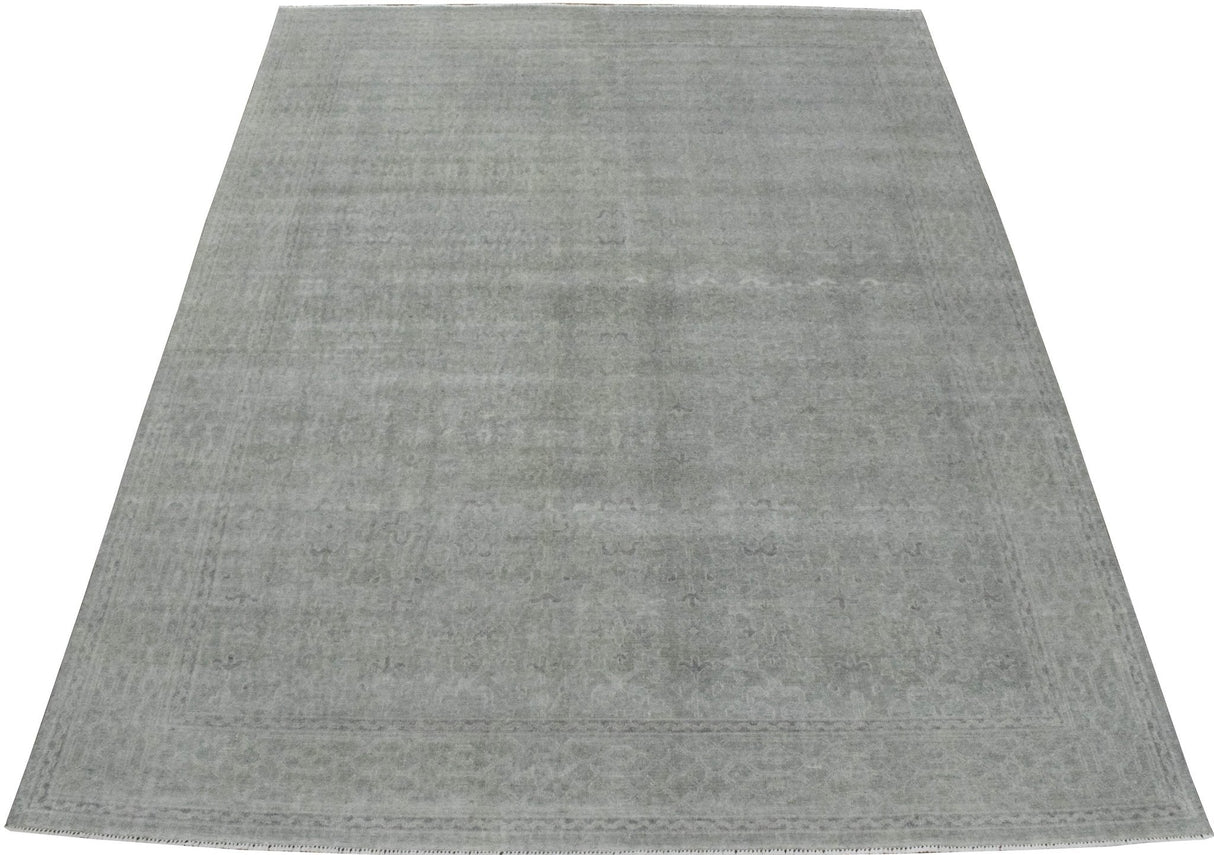 Gray Modern Style Hand Knotted Wool 8x10 Area Rug