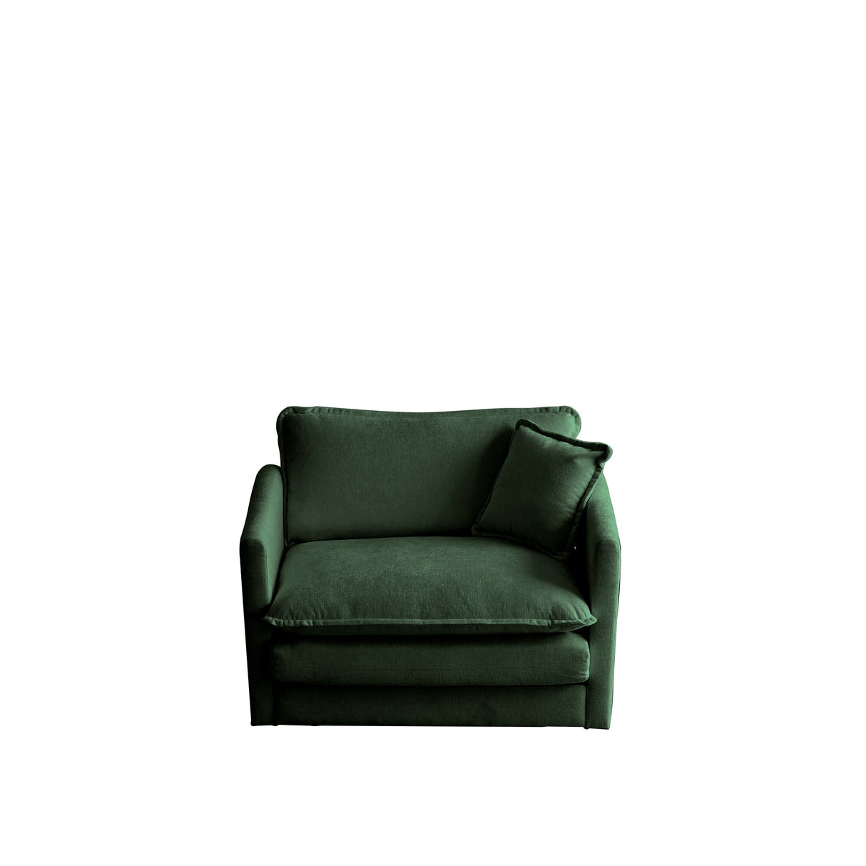 Green Cloud Pillow Top Chenille Upholstered Sofa Chair