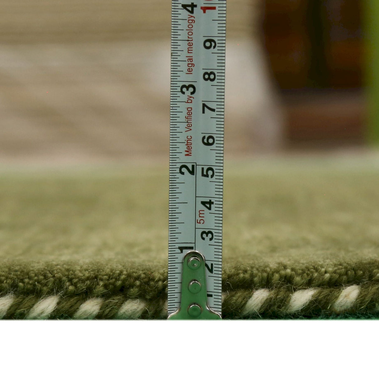 Green Contemporary Design Hand Loomed Wool Area Rug