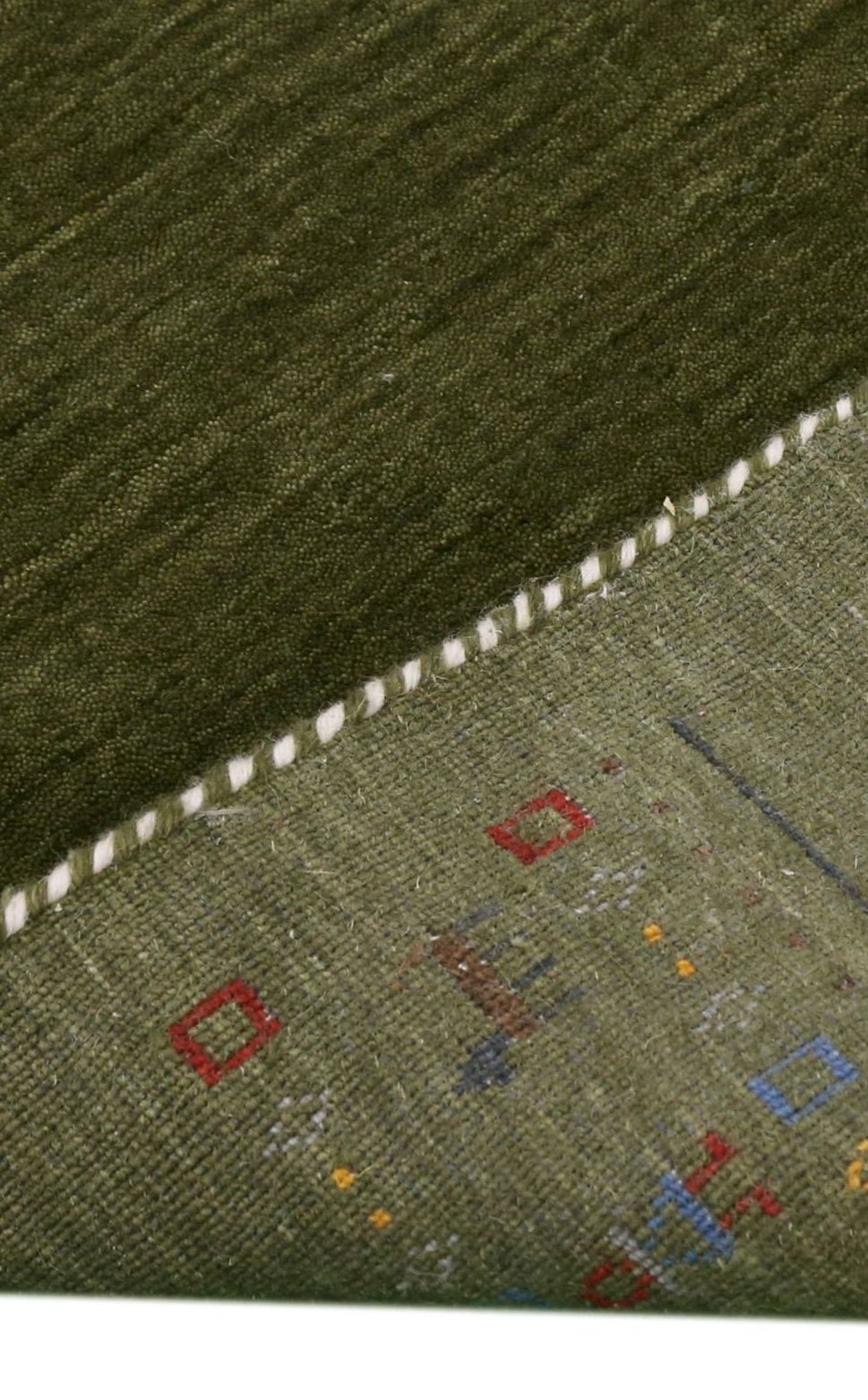 Green Contemporary Design Hand Loomed Wool Area Rug