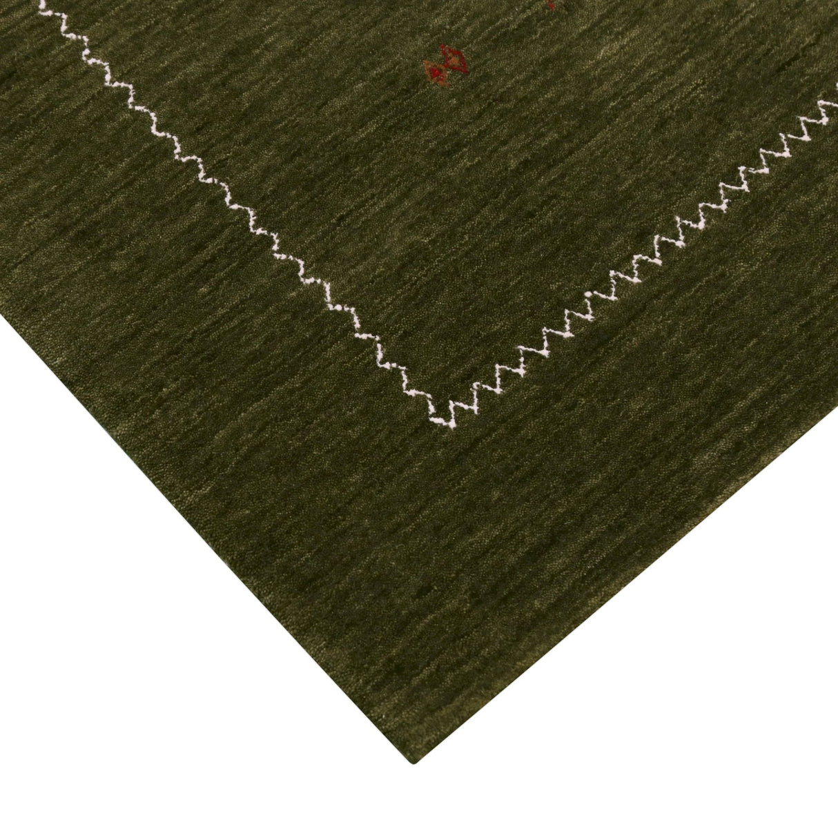 Green Modern Design Hand Loomed Wool Area Rug