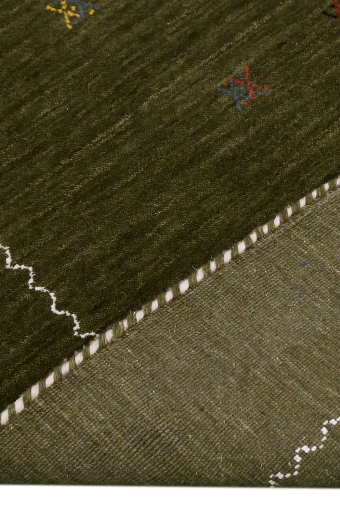 Green Modern Design Hand Loomed Wool Area Rug
