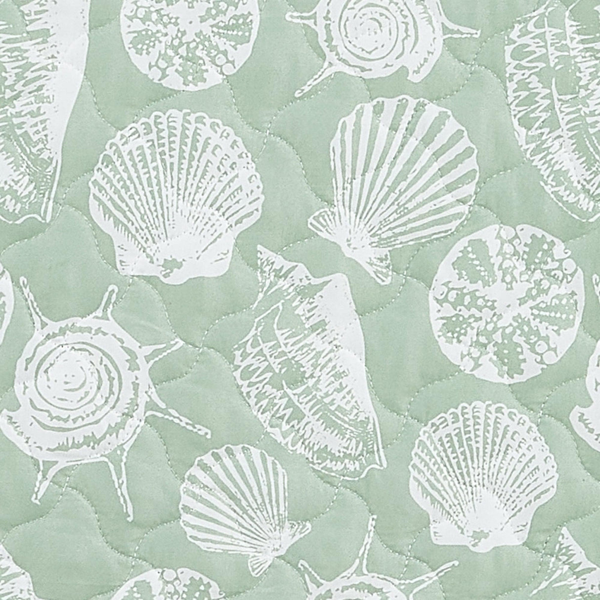 Green Seashell Quilt - Emerald Bay-Quilts-Parc Decor