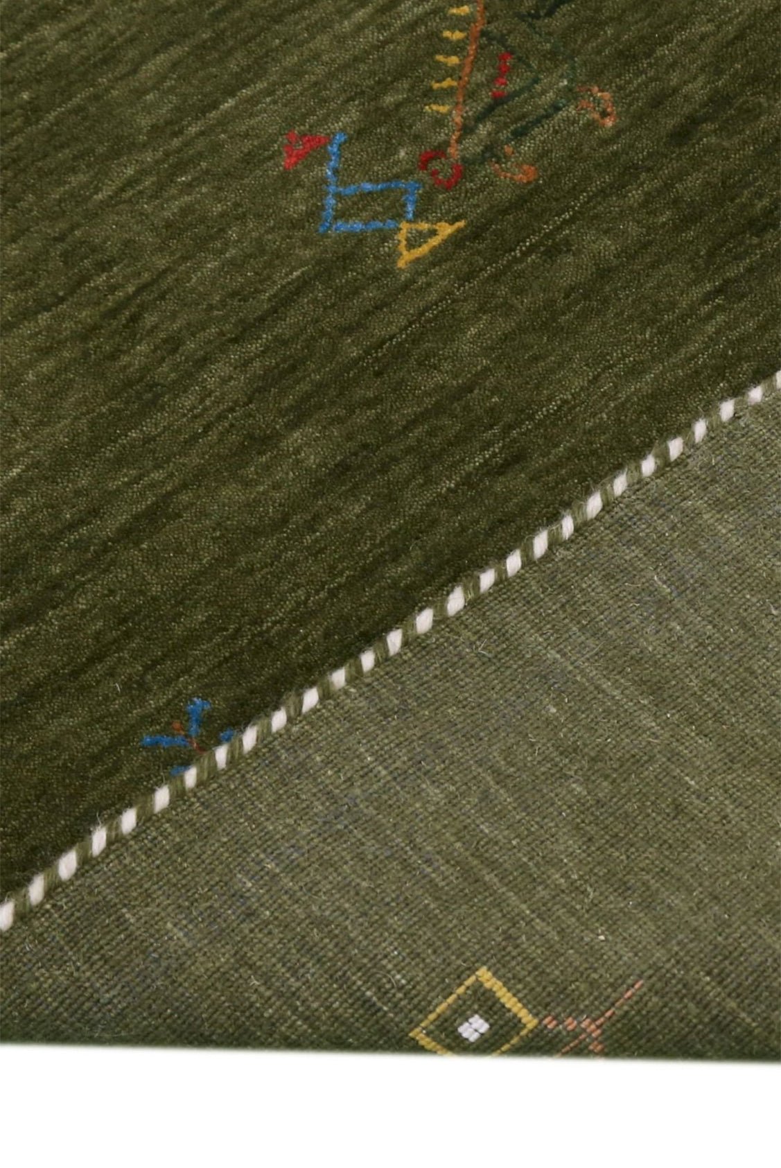 Green Tribal Center Medallion Hand Loomed Wool Area Rug