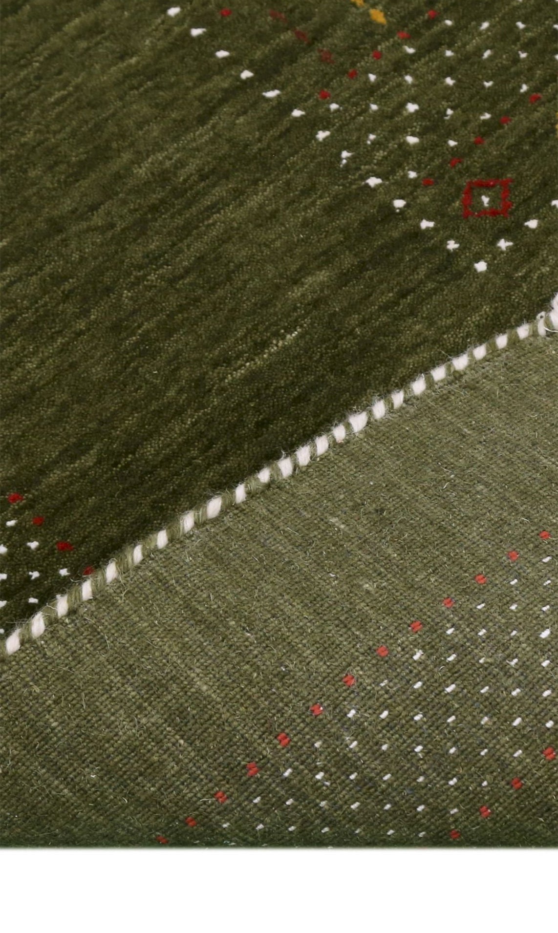 Green Tribal Center Pattern Hand Loomed Wool Area Rug