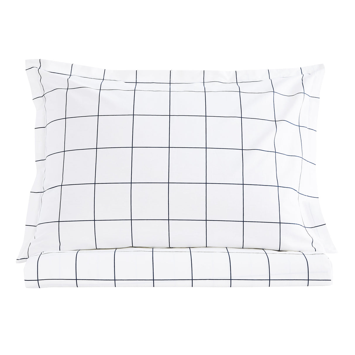 Grid Printed Cotton Percale Duvet Set-Duvets-Parc Decor