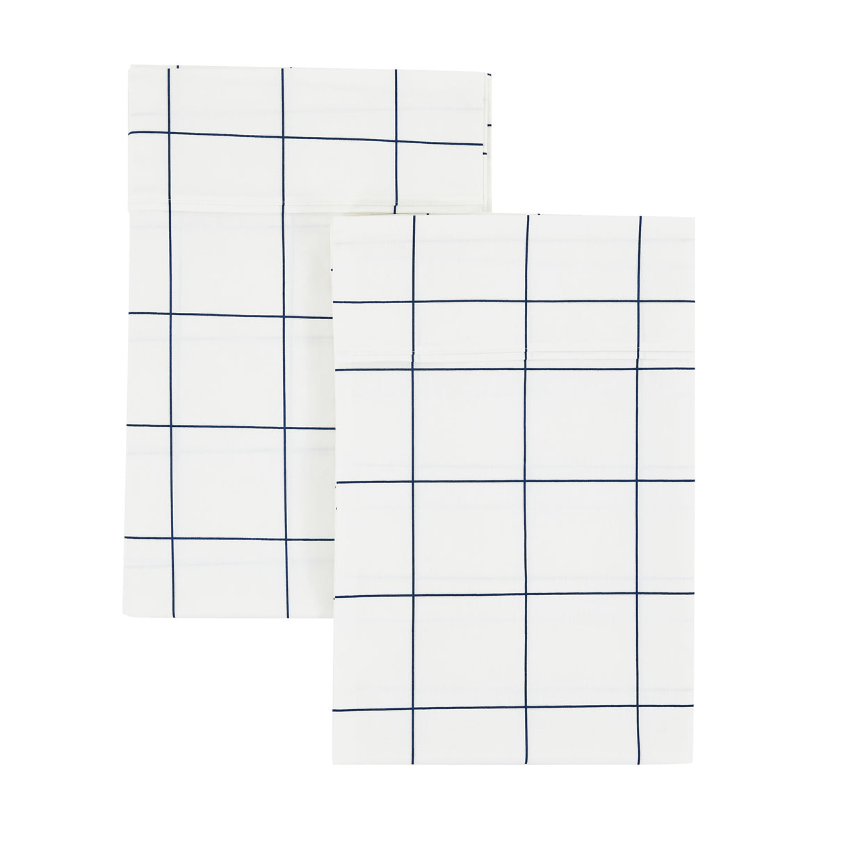 Grid Printed Cotton Percale Pillowcases-Pillow Case-Parc Decor