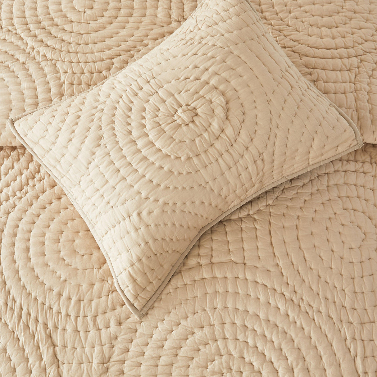 Halo Cotton Voile Hand Stitched Quilt Set-Quilt-Parc Decor