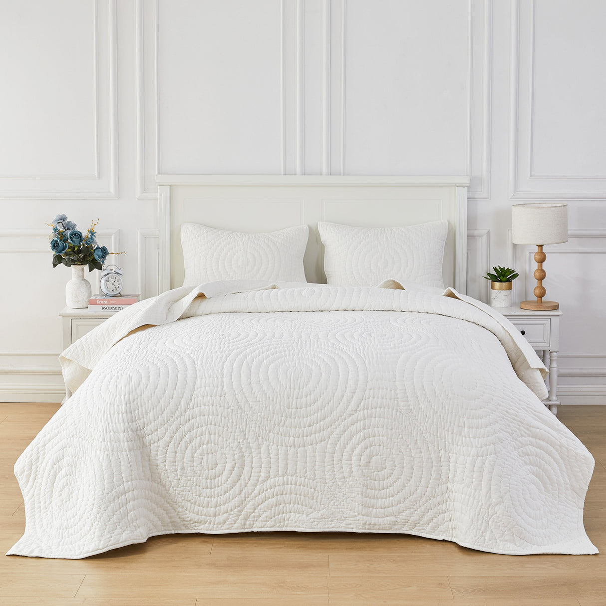 Halo Cotton Voile Hand Stitched Quilt Set-Quilt-Parc Decor