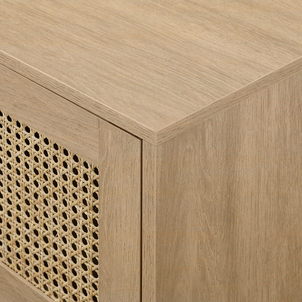 Hamkke Boho 2-Door Faux Rattan TV Stand-Entertainment-Parc Decor