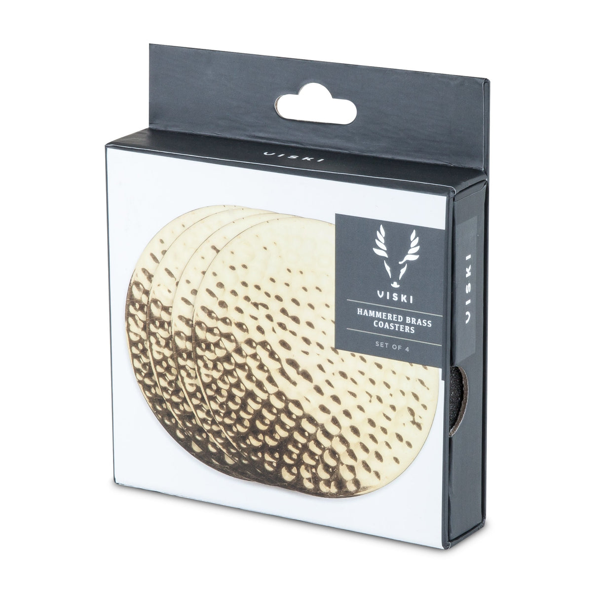 Hammered Brass Coasters Set of 4-product_type::coasters-Parc Decor