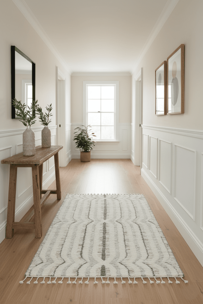 Hand Carved Texture Ivory, Gray, Charcoal and Beige Moroccan Style Modern Stripes Design 5x8 wool Area Rug