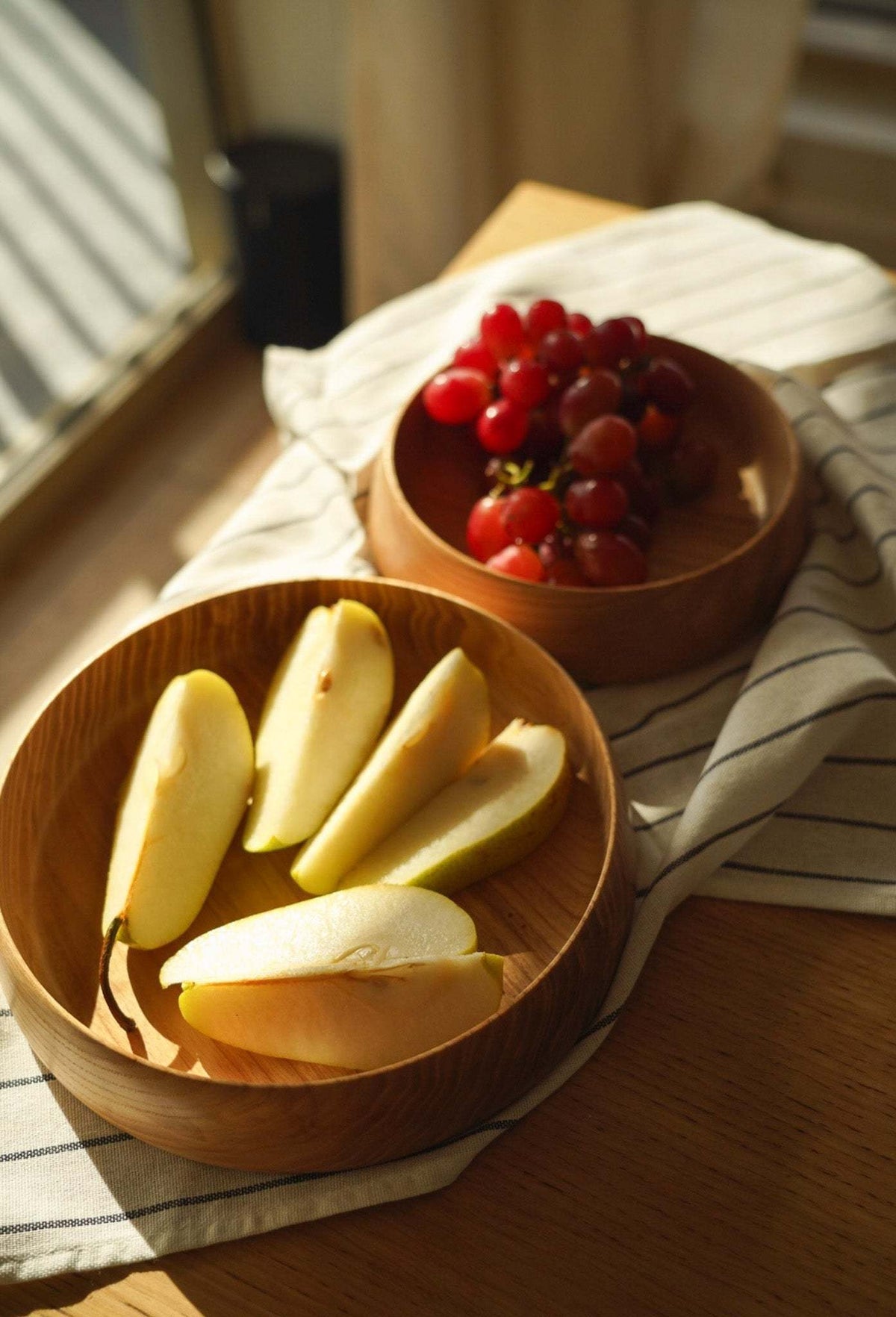 Hand Carved Wooden Plate with High Sides
