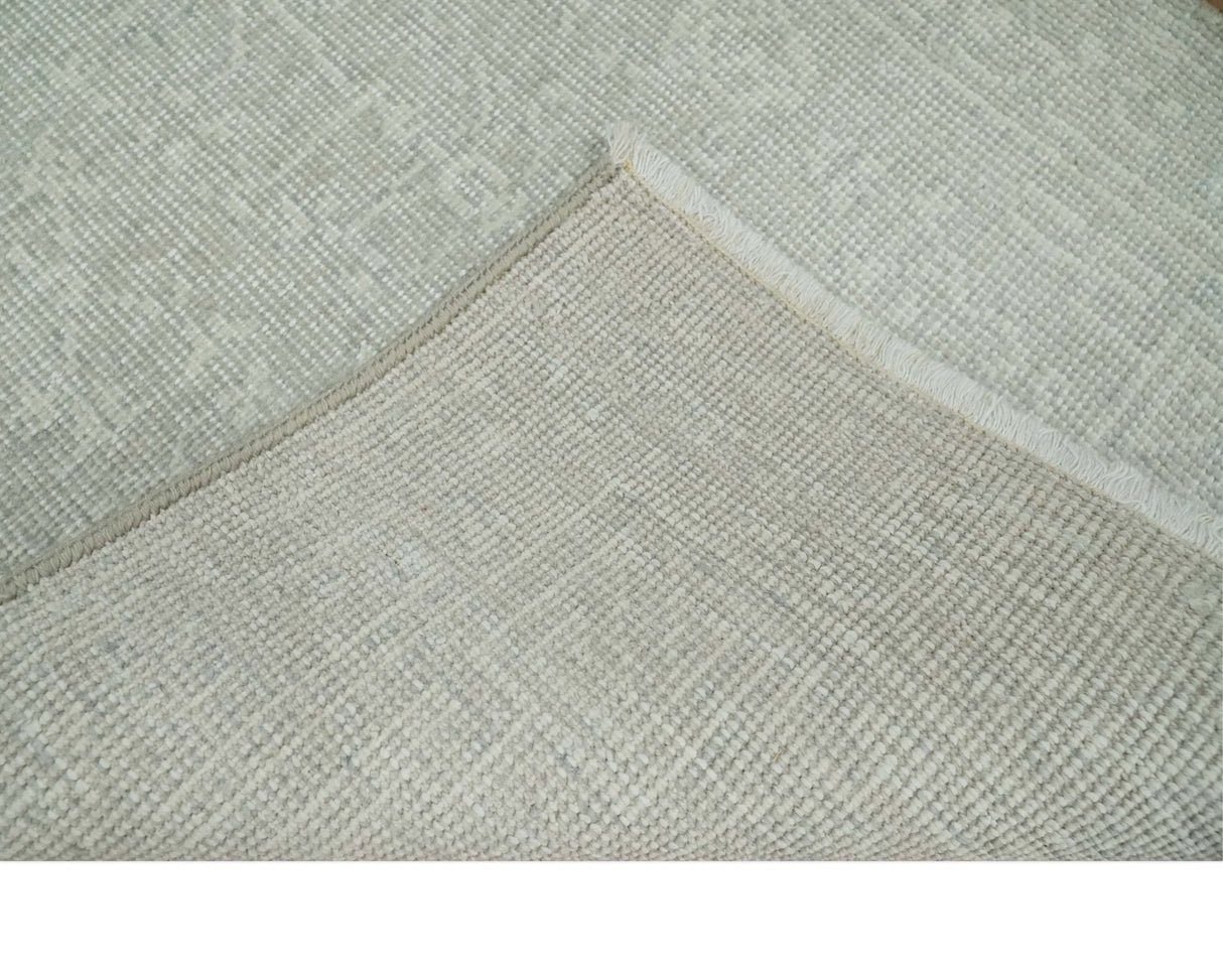 Hand Knotted 2x3 Beige and Ivory Traditional Persian Oushak Wool Rug