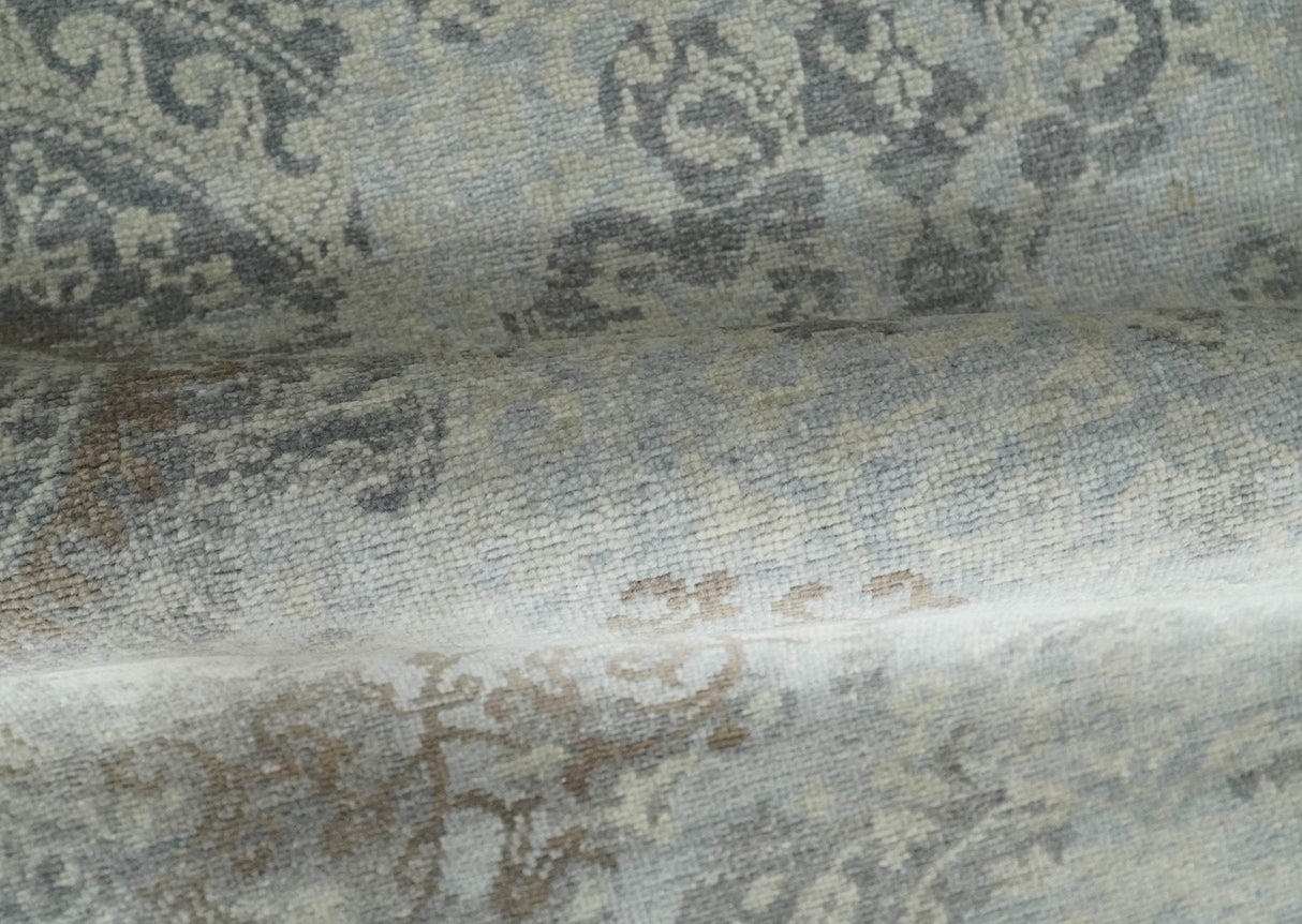Hand Knotted 2x4 Gray And Beige Traditional Vintage Persian Wool Rug