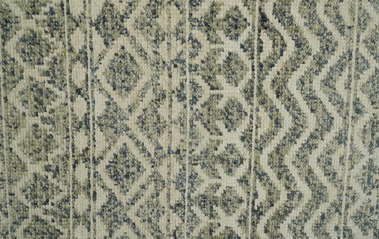 Hand Knotted 4x6 Beige, Camel and Olive Modern Contemporary Southwestern Tribal Trellis Recycled Silk Area Rug