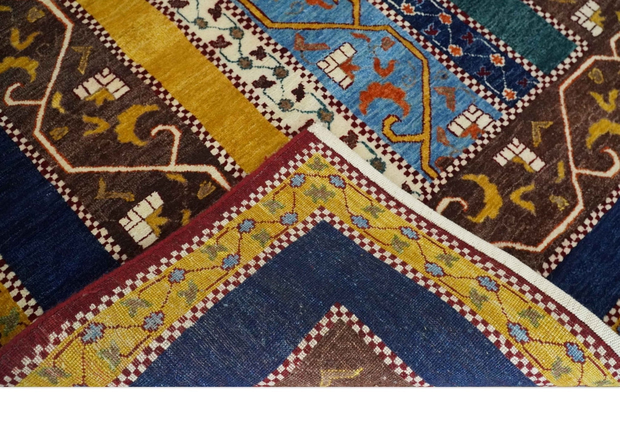 Hand Knotted 4x6 Multicolor Striped Wool Southwestern Lori Gabbeh Rug