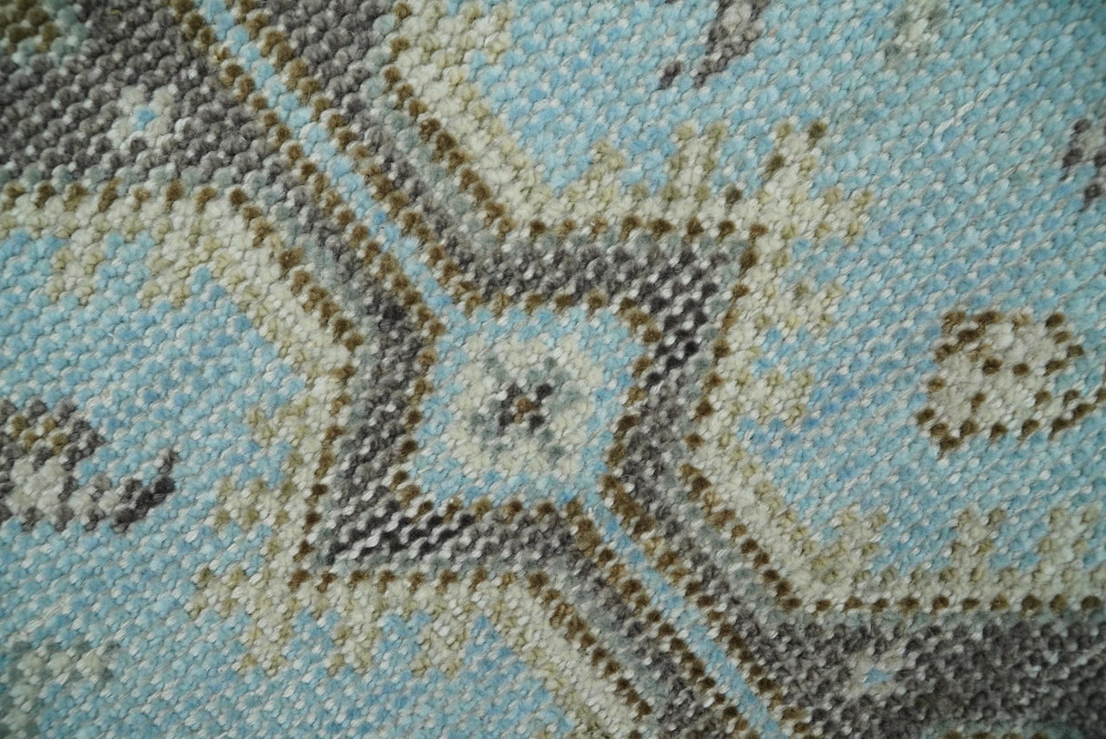 Hand knotted 4x6 Persian Blue and Brown Antique Vintage Wool Area Rug
