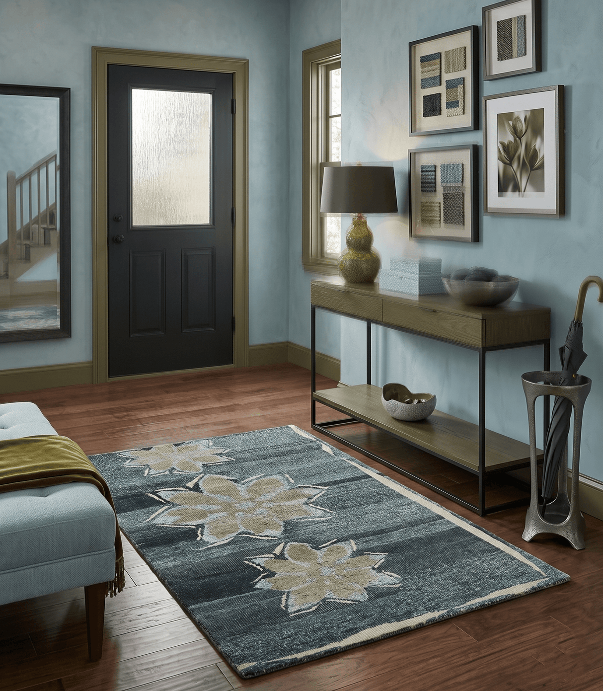 Hand Knotted 5x8 Charcoal And Beige Floral Recycled Silk Area Rug