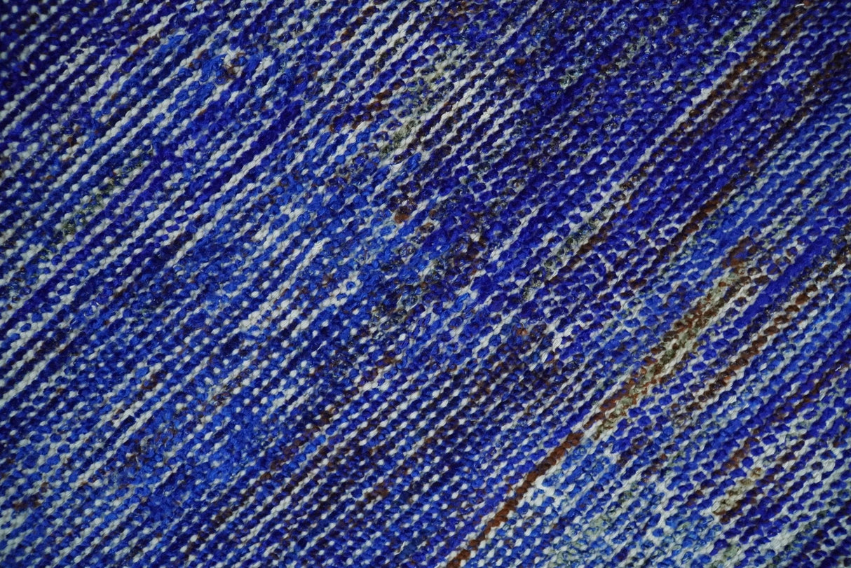 Hand Knotted 8x10 Blue Modern Abstract Silk Bohemian Area Rug