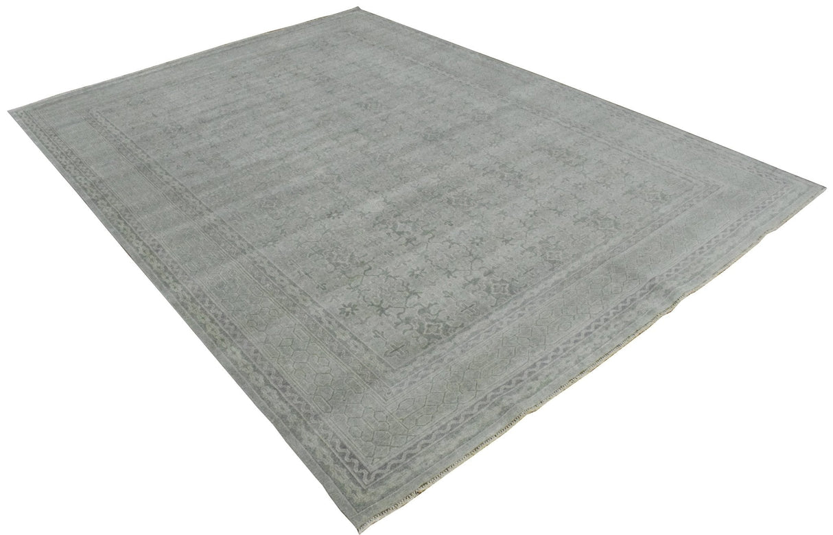Hand knotted 8x10 Gray Modern Style Wool Area Rug