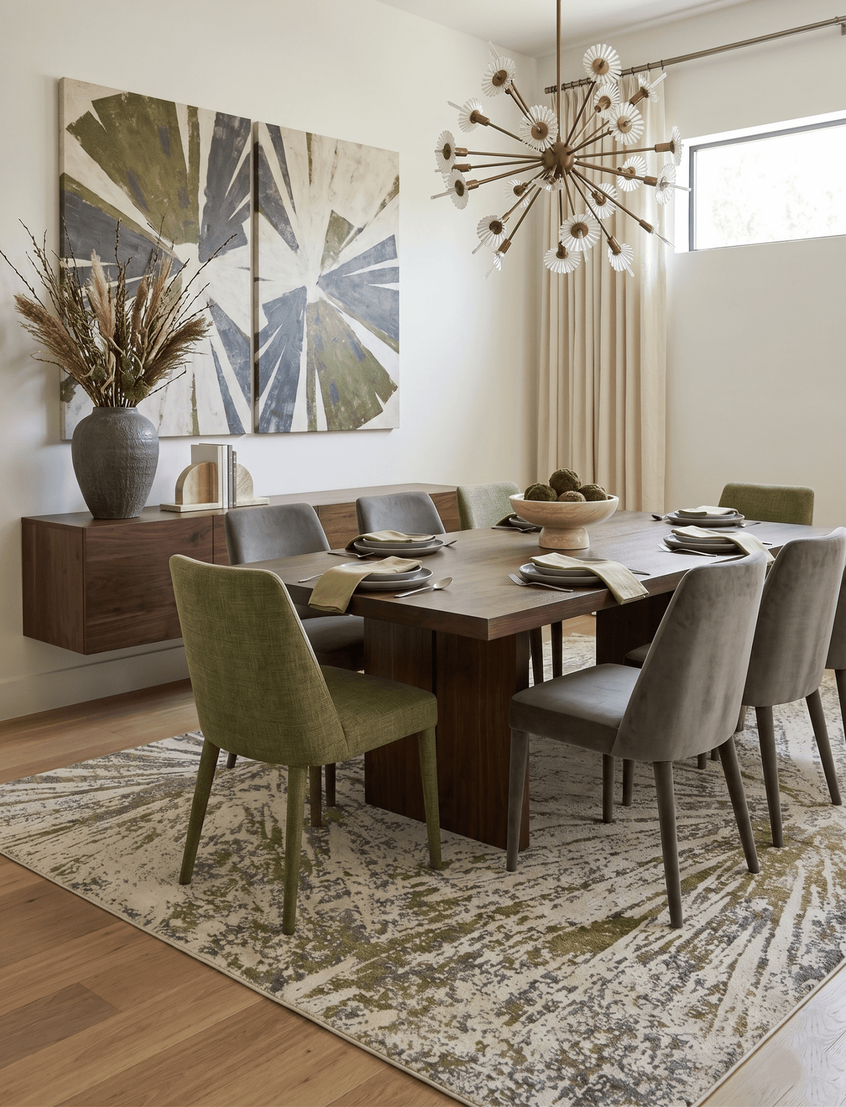 Hand Knotted 8x10 Modern Abstract Beige And Olive Wool Area Rug