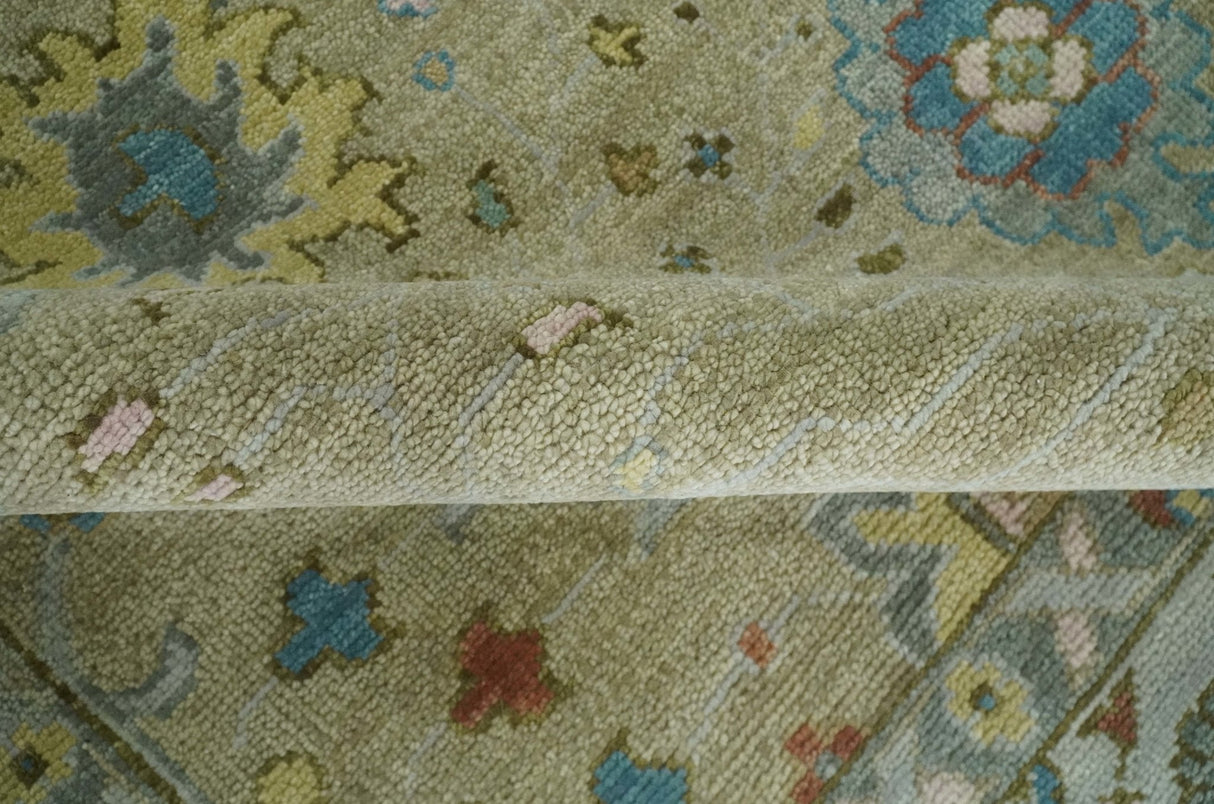 Hand Knotted Beige and Ivory Traditional Floral Wool Area Rug