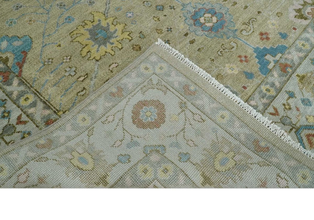 Hand Knotted Beige and Ivory Traditional Floral Wool Area Rug