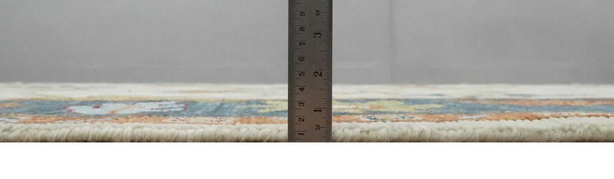 Hand Knotted Beige, Teal and Rust Traditional Oushak Multi size Wool Area Rug
