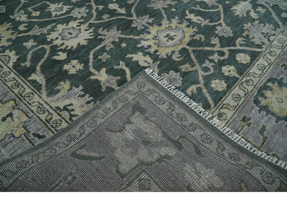 Hand Knotted Gray and Silver Traditional Antique Wool Area Rug, Living Room and Bedroom Rug