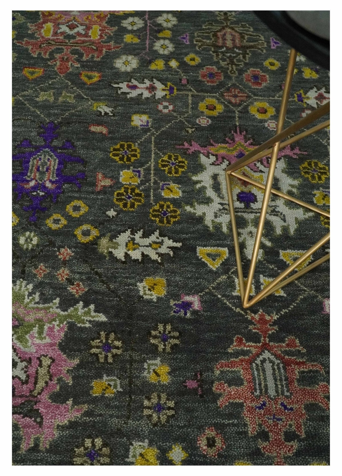 Hand Knotted Green And Ivory Traditional Oushak Custom Made Wool Area Rug