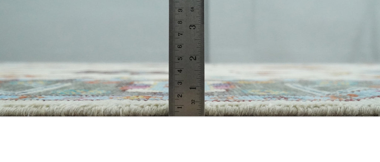 Hand Knotted Ivory and Gray Traditional Oushak Multi Size Wool Area Rug