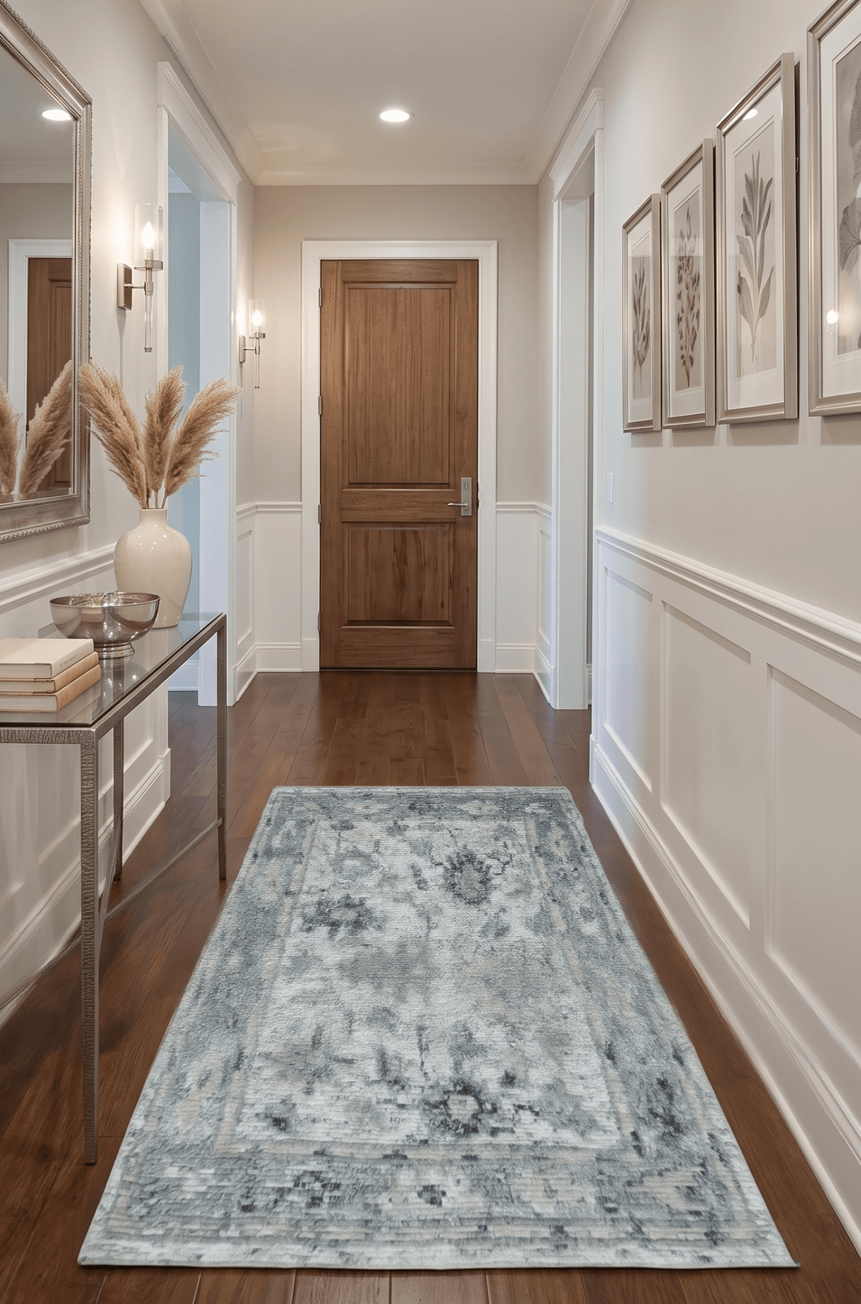 Hand Knotted Ivory, Silver and Beige Traditional Blended Wool Multi Size Rug