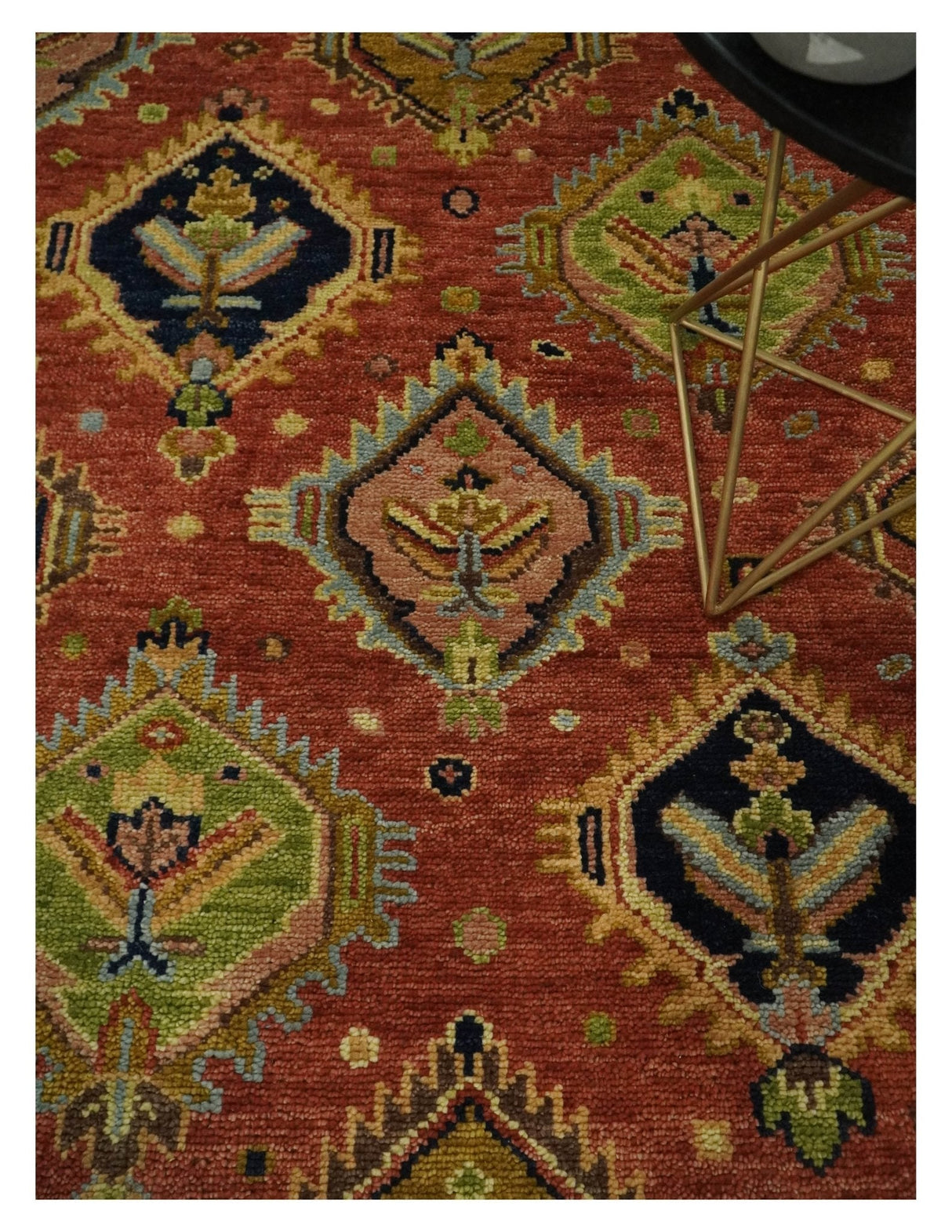 Hand Knotted Rust and Brown Antique Traditional Multi size wool Area Rug