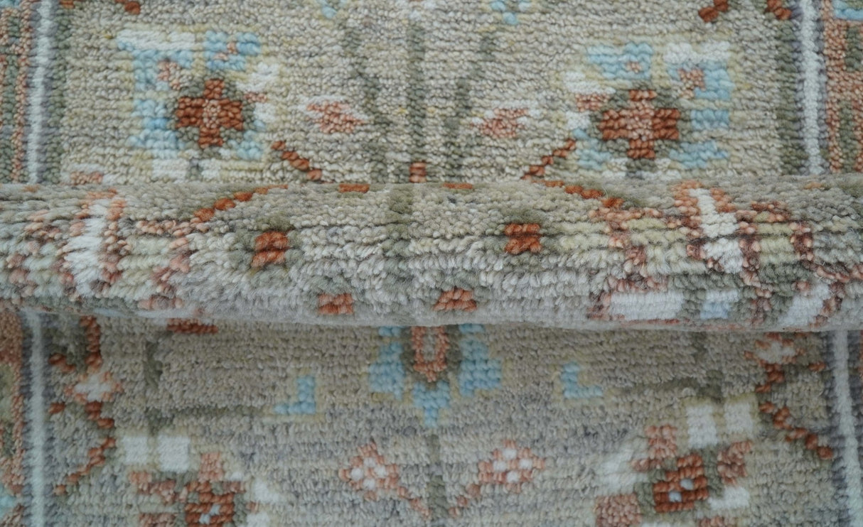 Hand knotted Silver And Rust Traditional Turkish Design 2.6x10 Wool Area Rug