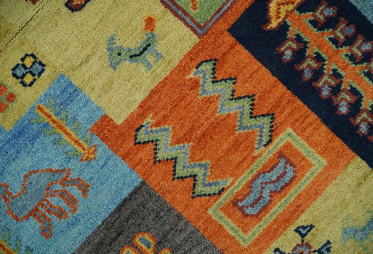 Hand knotted Traditional Antique Tribal Style Gabbeh Design Wool Area Rug