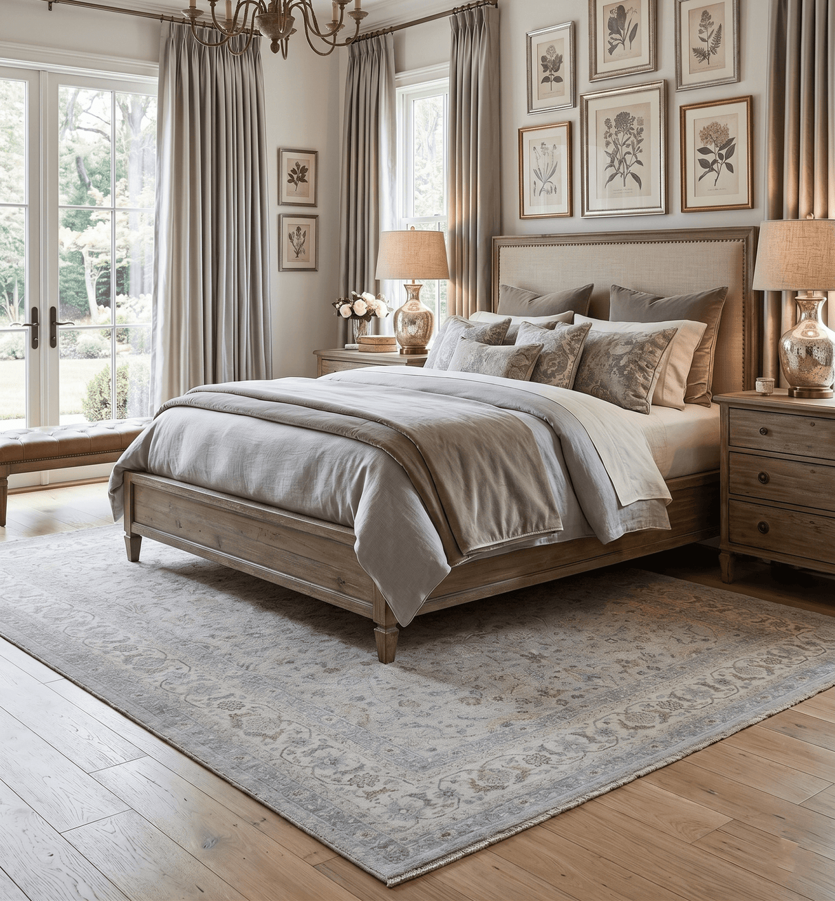 Hand Knotted Traditional Silver, brown and Beige Antique Textured Low Pile Distressed Wool Rug | TRD53114