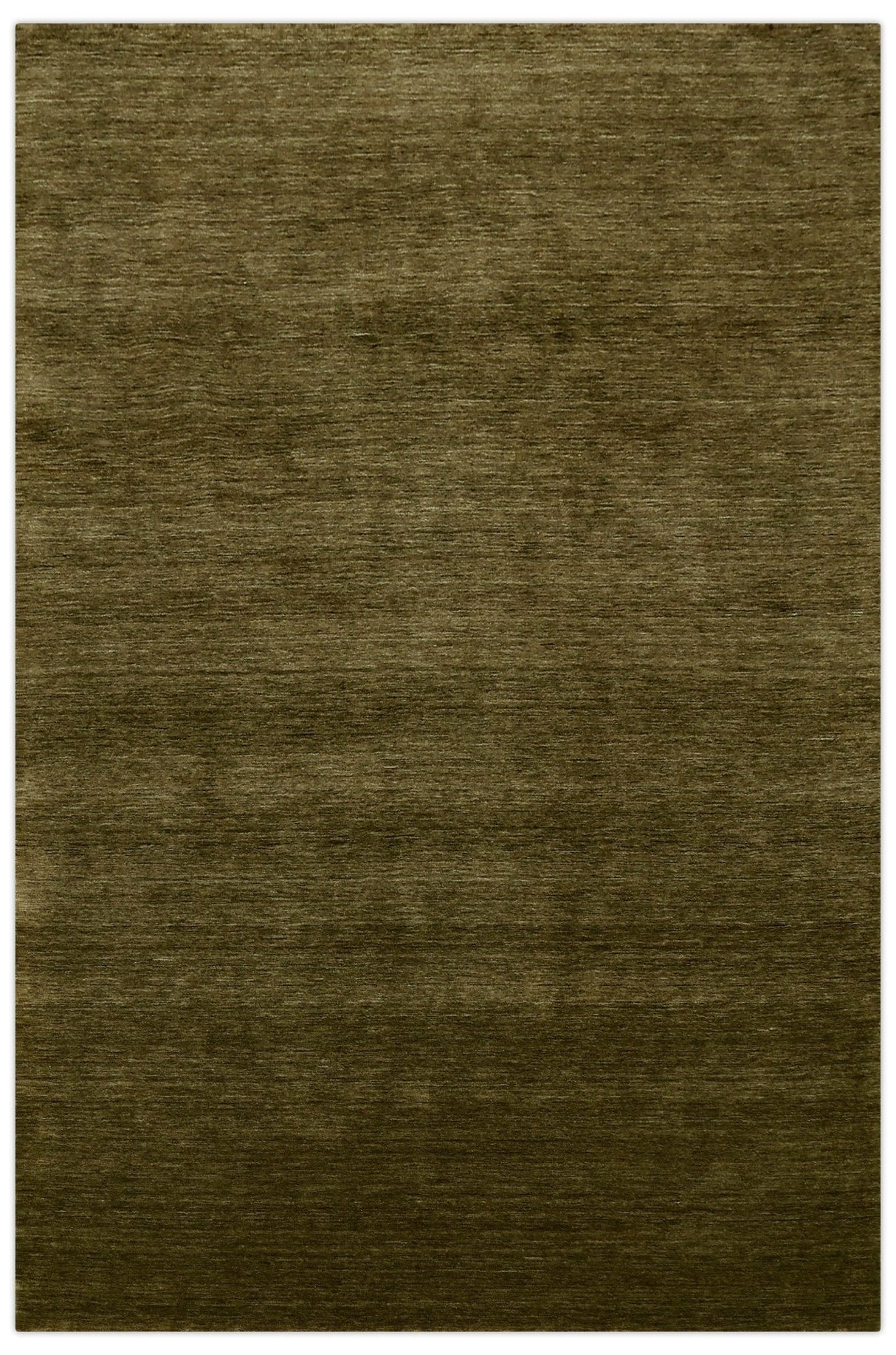 Hand Loomed Modern Green Solid Wool Area Rug