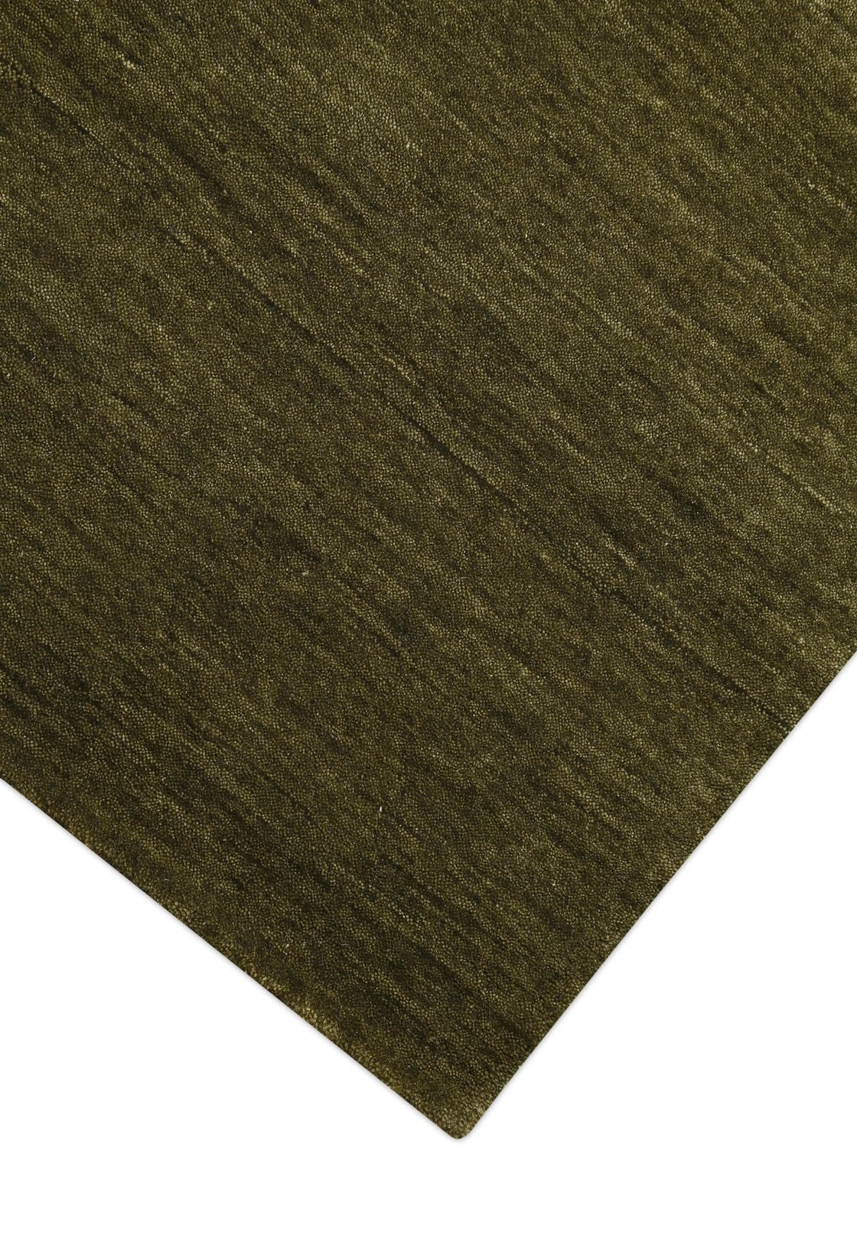 Hand Loomed Modern Green Solid Wool Area Rug